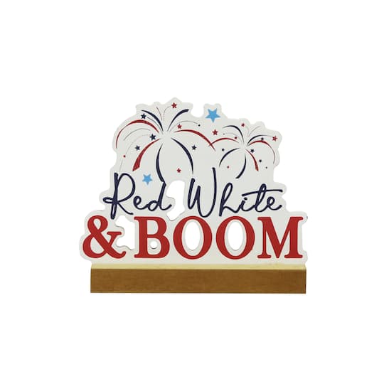 6&#x22; Red, White &#x26; Boom Tabletop Decoration by Celebrate It&#x2122;